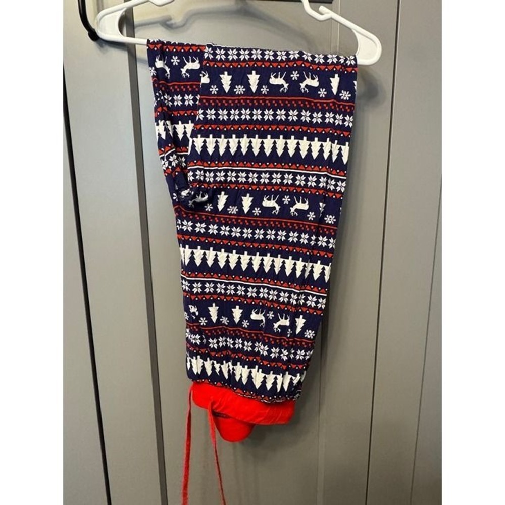 Bums & Roses Women's Pants - Christmas Holiday Fair Isle Medium Bamboo